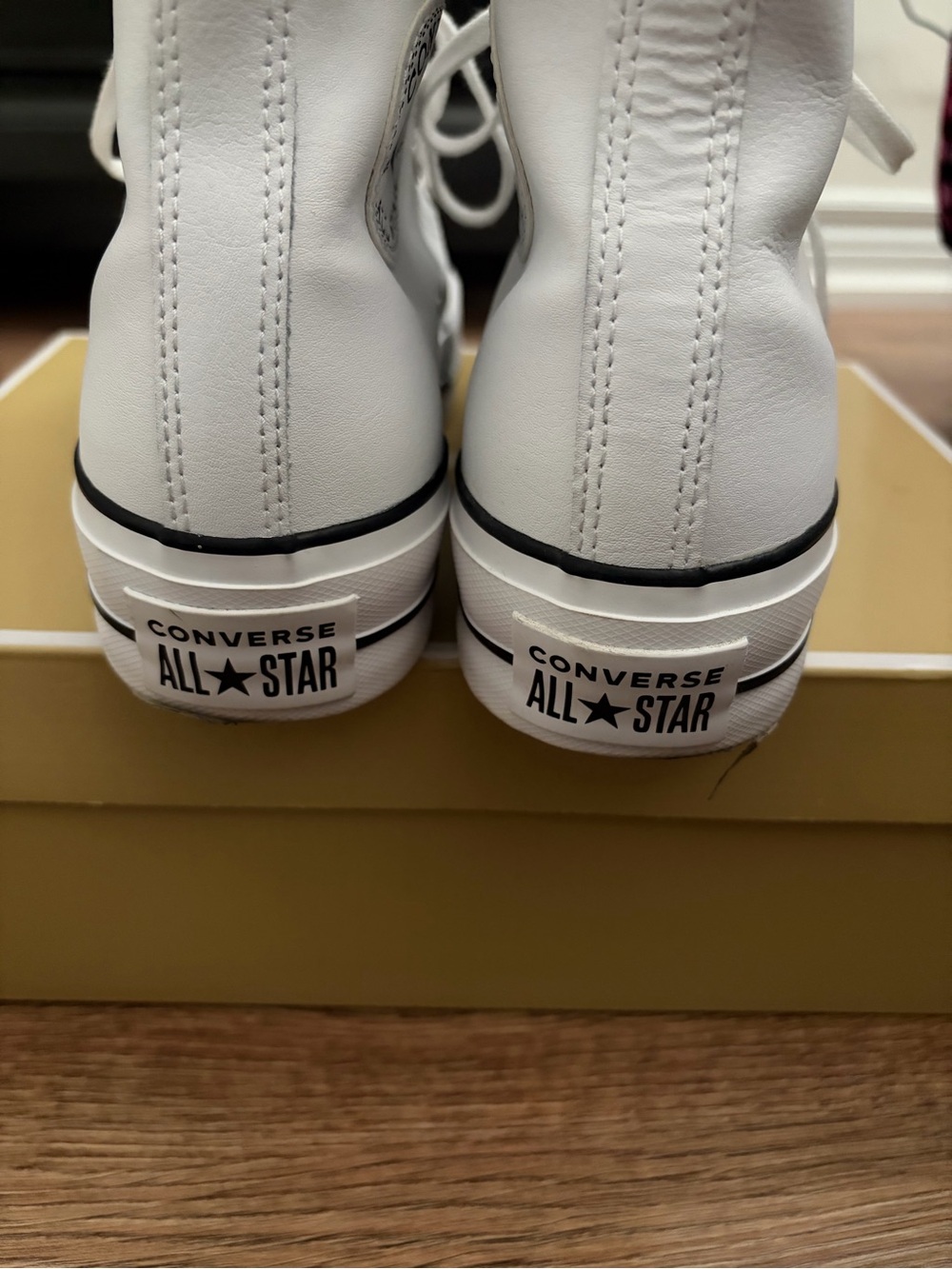 Converse White Leather High-Top Platform Sneakers - Picture 2 of 3